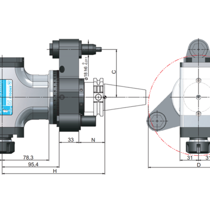 ER16 Açılı Kafalar DIN 69893-1 HSK FORM A HSK-A 63 C80.3 S Tip