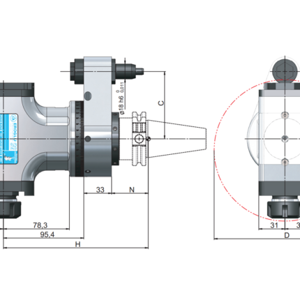 ER25 Açılı Kafalar JIS B6339-2 (MAS 403) BT BT 40 C80 S Tip