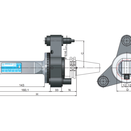 ER8 Açılı Kafalar DIN ISO 7388-1 (DIN 69871) SK ER-PLUS SK 40-ERP C80.3 Slim 2 Tip